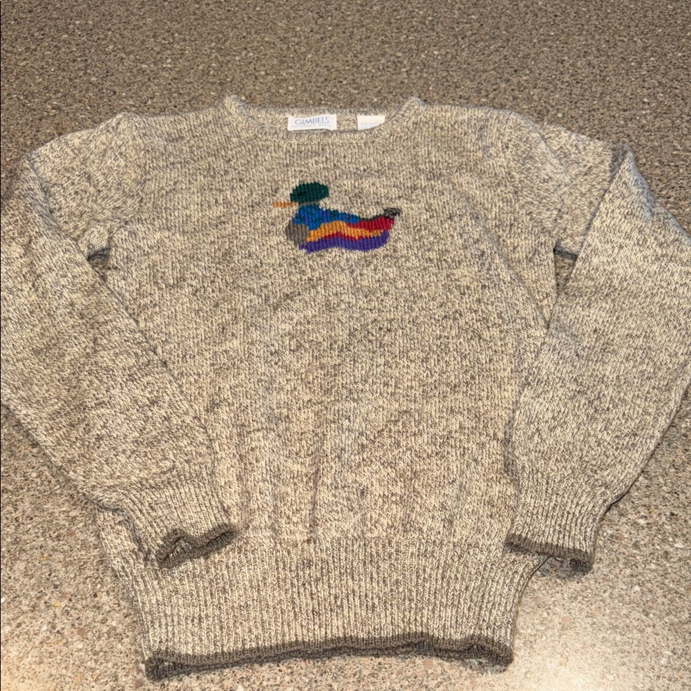 Vintage Gimbels colorful duck sweater